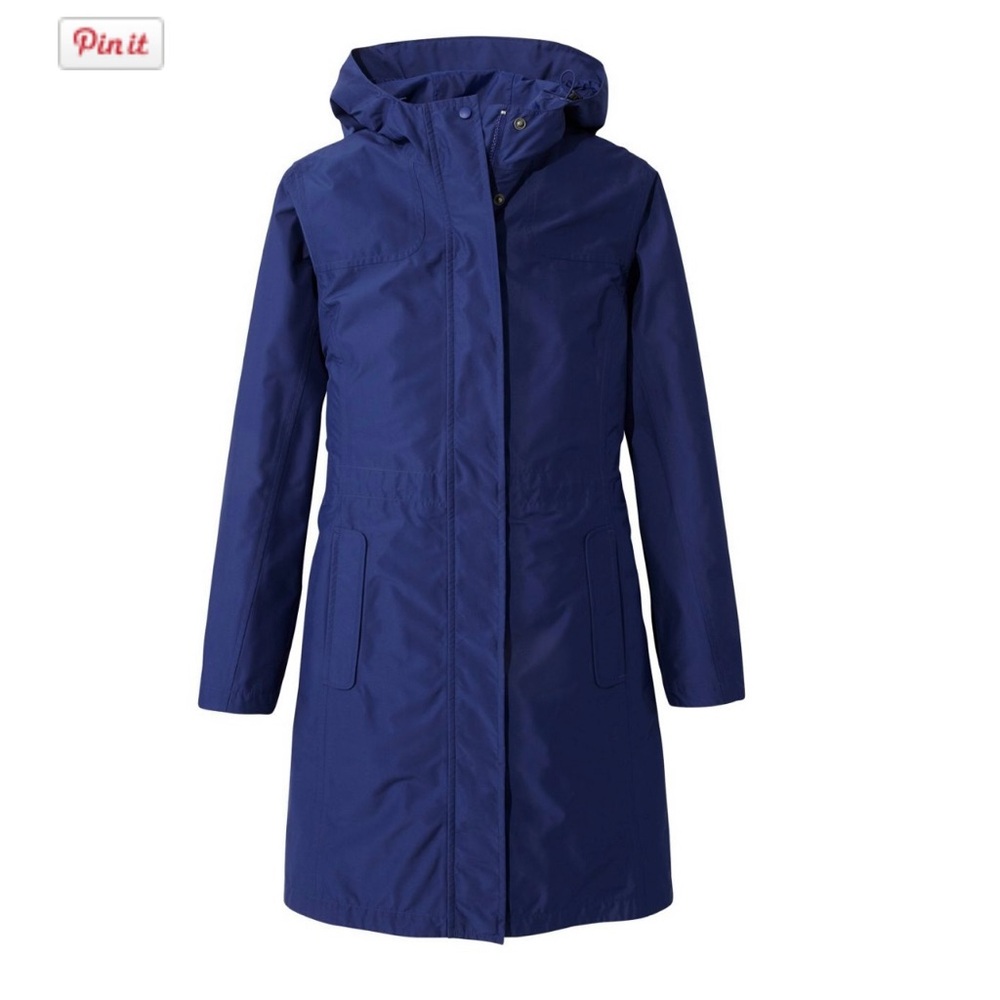 L.L. Bean H2OFF Raincoat, Mesh-lined, Medium Petite, Navy Blue